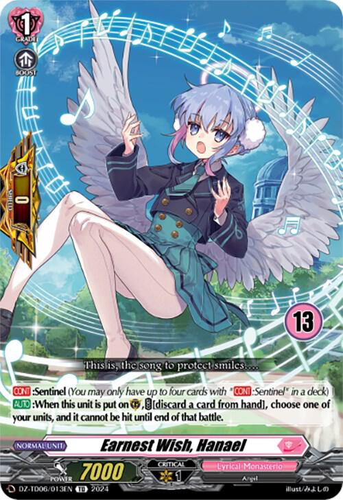 Earnest Wish, Hanael (13), DZ-TD06: Start Up Trial Deck "Lyrical Monasterio" DZ-TD06/013EN