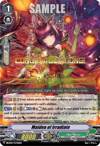 Maiden of Irradiate (Hot Stamped), Bushiroad Event Cards BSL2021/VGV02EN