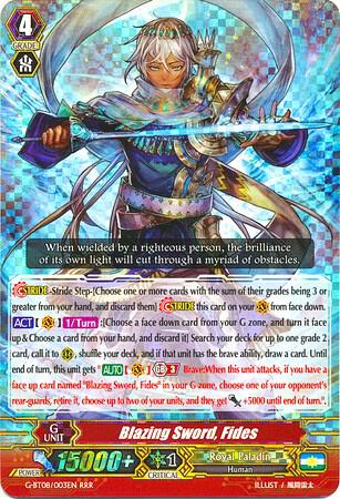 Blazing Sword, Fides, G-BT08: Absolute Judgment G-BT08/003EN