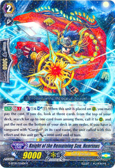 Knight of the Remaining Sun, Henrinus, G-BT08: Absolute Judgment G-BT08/026EN