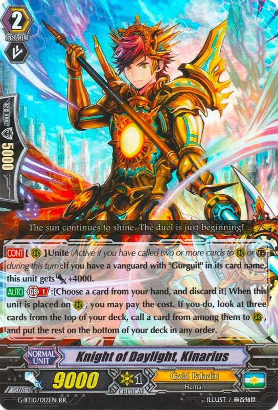 Knight of Daylight, Kinarius, G-BT10: Raging Clash of the Blade Fangs G-BT10/012EN
