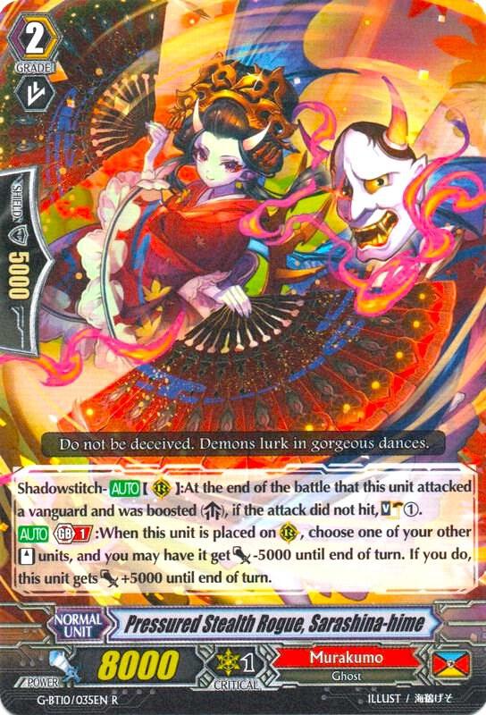 Pressured Stealth Rogue, Sarashina-hime, G-BT10: Raging Clash of the Blade Fangs G-BT10/035EN