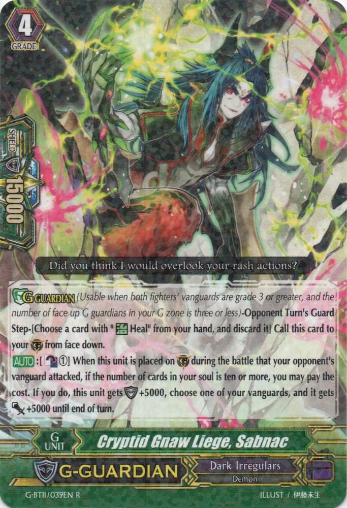 Cryptid Gnaw Liege, Sabnac, G-BT11: Demonic Advent G-BT11/039EN