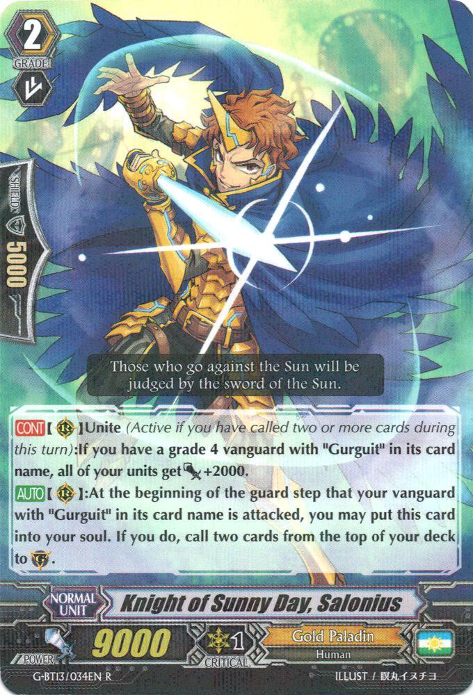 Knight of Sunny Day, Salonius, G-BT13: Ultimate Stride G-BT13/034EN