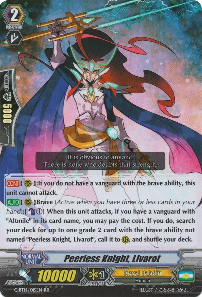 Peerless Knight, Livarot, G-BT14: Divine Dragon Apocrypha G-BT14/015EN