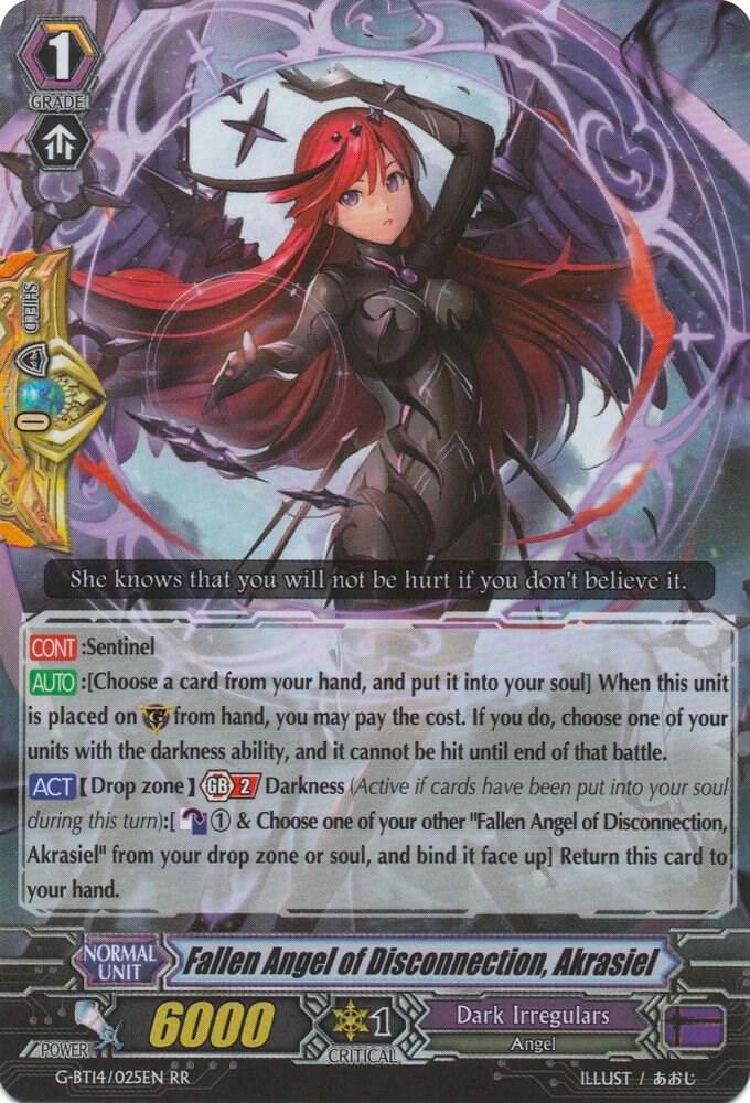 Fallen Angel of Disconnection, Akrasiel, G-BT14: Divine Dragon Apocrypha G-BT14/025EN