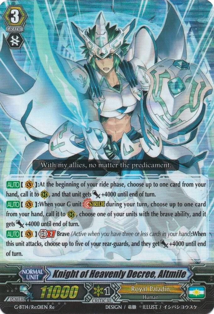 Knight of Heavenly Decree, Altmile, G-BT14: Divine Dragon Apocrypha G-BT14/Re:01EN