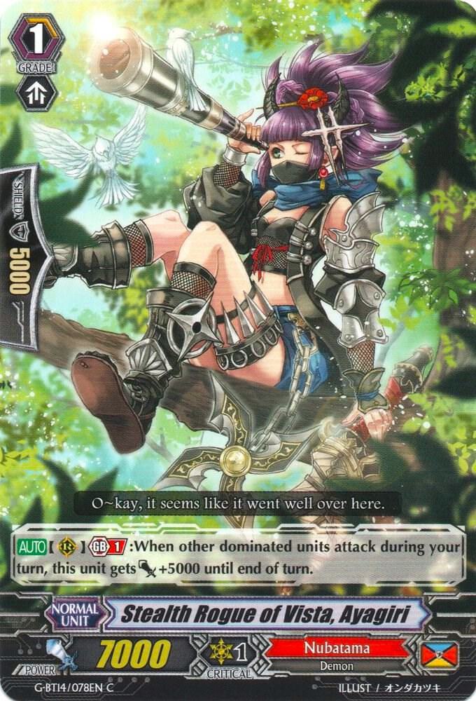 Stealth Rogue of Vista, Ayagiri, G-BT14: Divine Dragon Apocrypha G-BT14/078EN