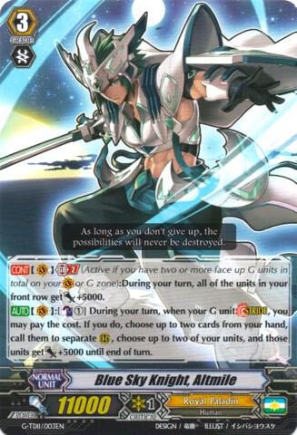 Blue Sky Knight, Altmile, G-TD11: Divine Knight of Heavenly Decree G-TD11/003EN