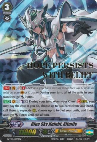 Blue Sky Knight, Altmile (Hot Stamped), G-TD11: Divine Knight of Heavenly Decree G-TD11/003EN