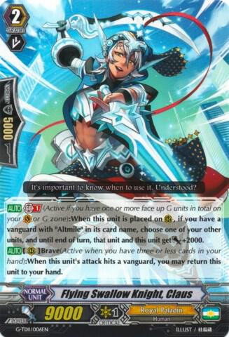 Flying Swallow Knight, Claus, G-TD11: Divine Knight of Heavenly Decree G-TD11/006EN