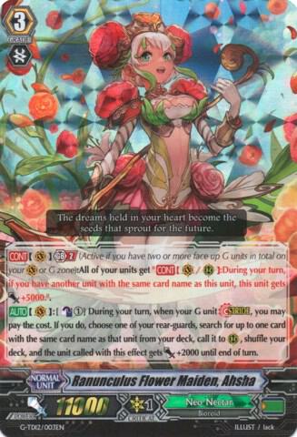 Ranunculus Flower Maiden, Ahsha (RRR Foil), G-TD12: Flower Princess of Abundant Blooming G-TD12/003EN