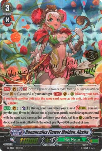 Ranunculus Flower Maiden, Ahsha (Hot Stamped), G-TD12: Flower Princess of Abundant Blooming G-TD12/003EN