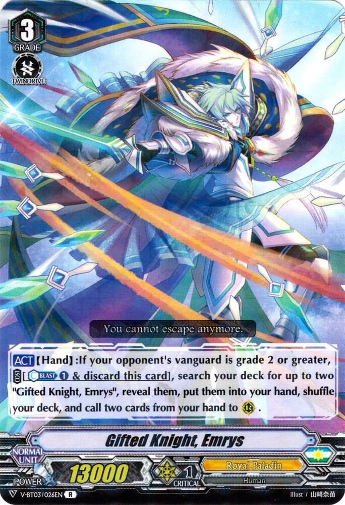 Gifted Knight, Emrys, V-BT03: Miyaji Academy CF Club V-BT03/026EN