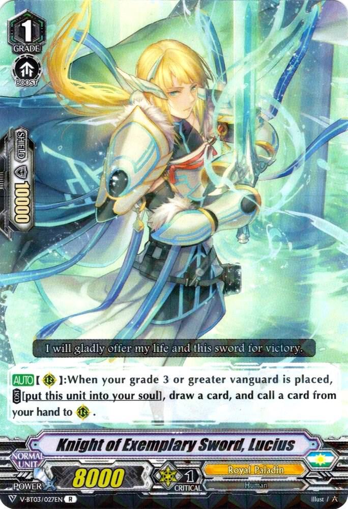 Knight of Exemplary Sword, Lucius, V-BT03: Miyaji Academy CF Club V-BT03/027EN