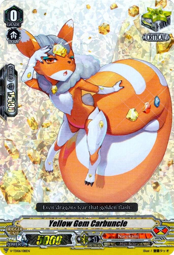 Yellow Gem Carbuncle (RRR Foil), V-TD06: Naoki Ishida V-TD06/011EN