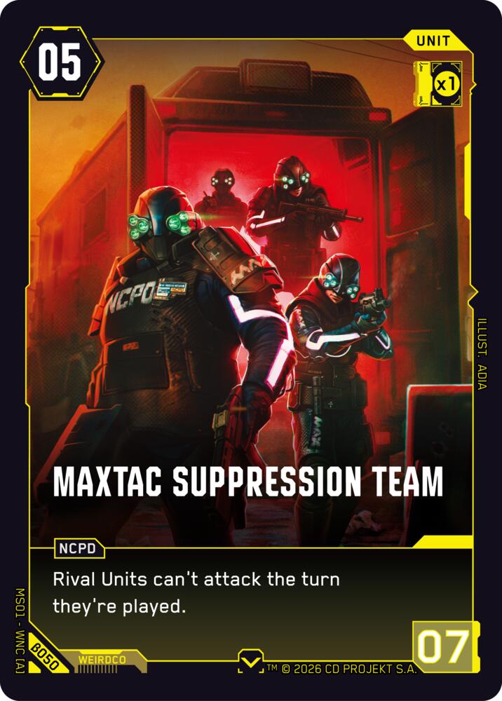 MaxTac Suppression Team, Welcome to Night City - Beta B050