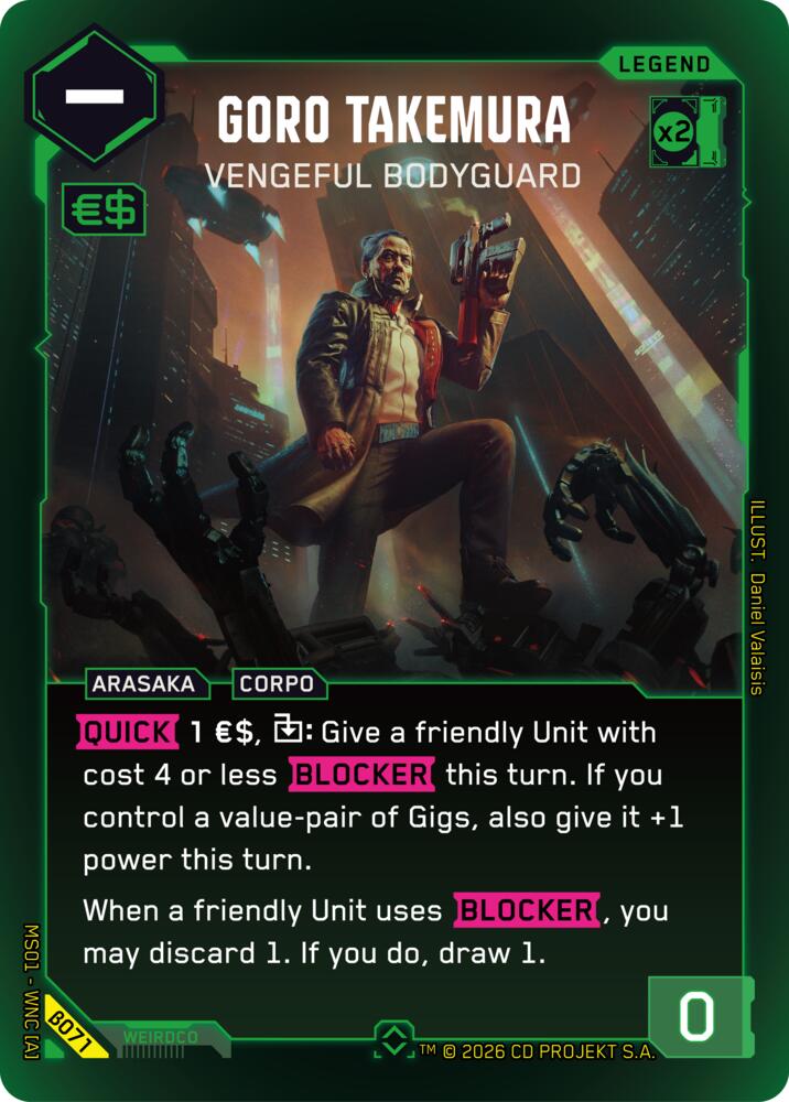 Goro Takemura - Vengeful Bodyguard (Rare), Welcome to Night City - Beta B071