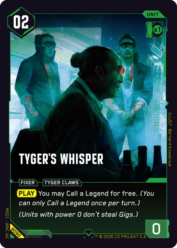 Tyger's Whisper, Welcome to Night City - Beta B090