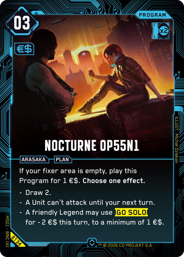 Nocturne OP55 N1, Welcome to Night City - Beta B134