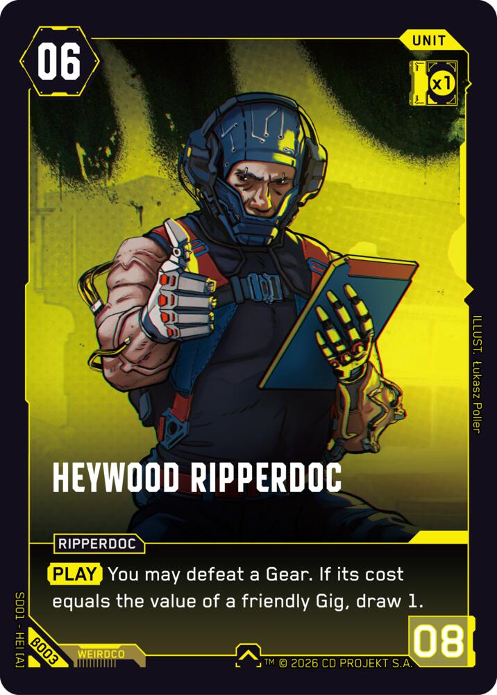 Heywood Ripperdoc, The Heist - Beta Starter Deck B003