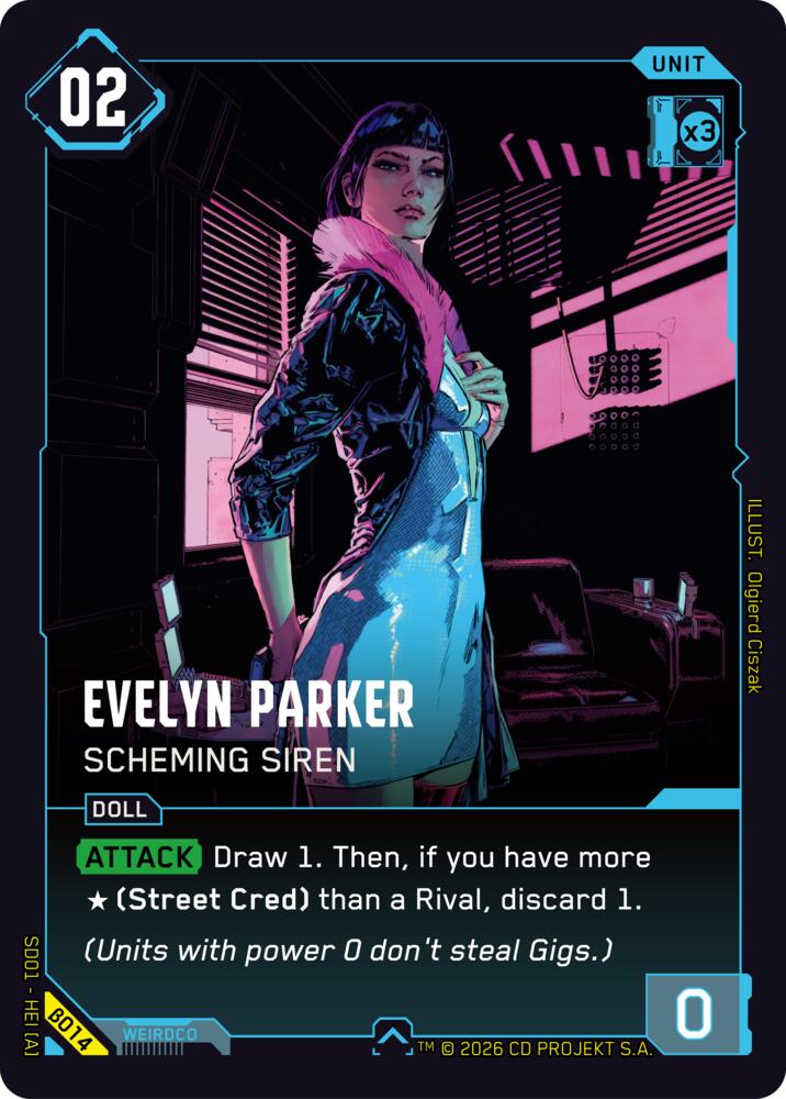 Evelyn Parker - Scheming Siren, The Heist - Beta Starter Deck B014