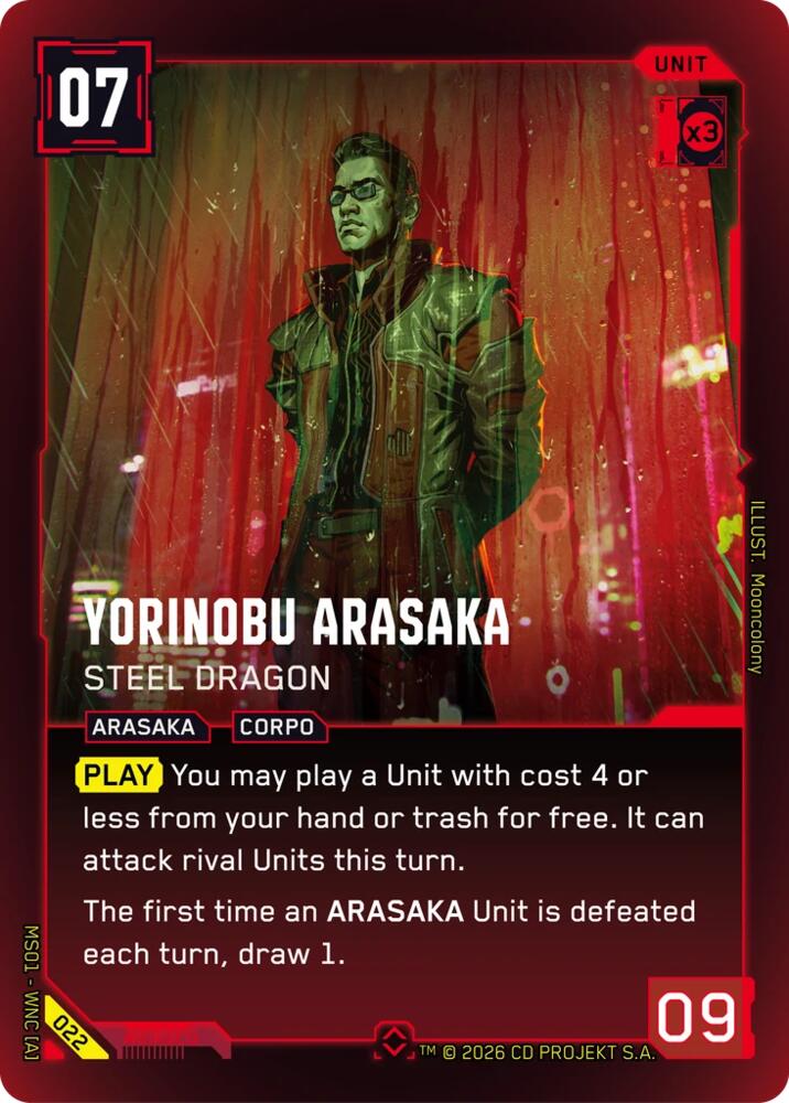 Yorinobu Arasaka - Steel Dragon, Welcome to Night City - Retail 022