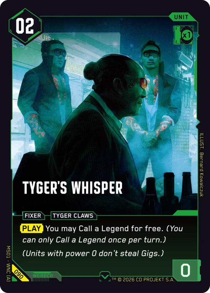 Tyger's Whisper, Welcome to Night City - Retail 090