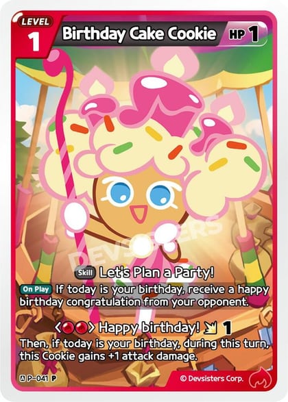 Birthday Cake Cookie, Promotion Cards P-041