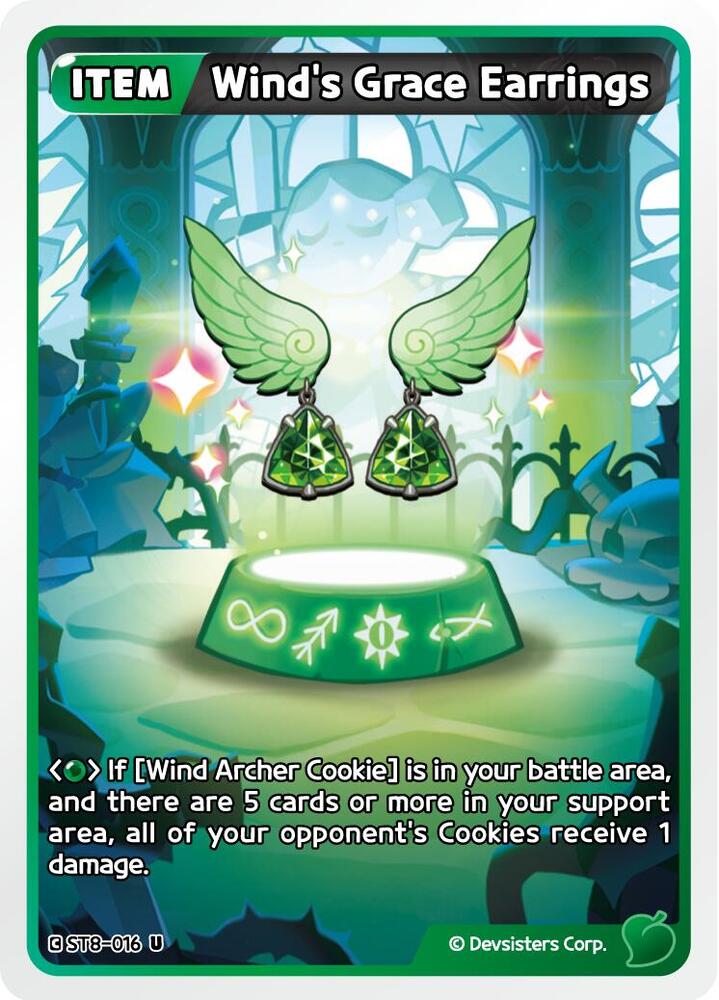 Wind's Grace Earrings, Starter Deck Assortment 2: Legendary Cookie ST8-016