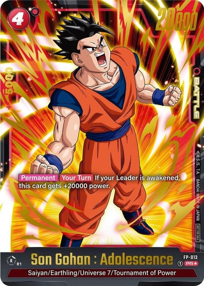 Son Gohan : Adolescence - FP-013 (Gold), Fusion World Promotion Cards and Packs FP-013