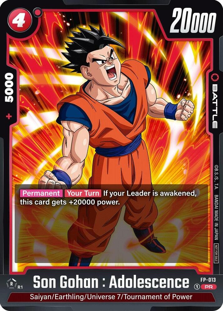 Son Gohan : Adolescence - FP-013, Fusion World Promotion Cards and Packs FP-013