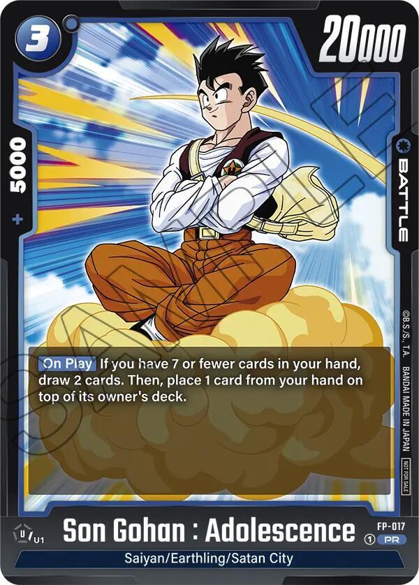 Son Gohan : Adolescence - FP-017, Fusion World Promotion Cards and Packs FP-017