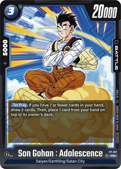 Son Gohan : Adolescence - FP-017, Fusion World Promotion Cards and Packs FP-017