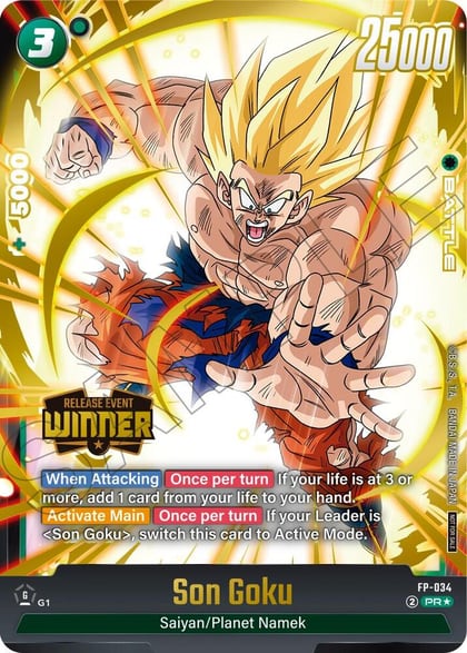 Son Goku - FP-034 (Release Event Winner), Fusion World Promotion Cards and Packs FP-034