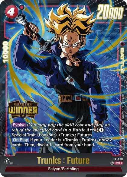 Trunks : Future - FP-068 (Release Event Winner), Fusion World Promotion Cards and Packs FP-068