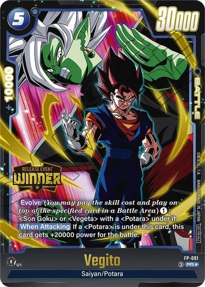 Vegito - FP-091 (Release Event Winner), Fusion World Promotion Cards and Packs FP-091