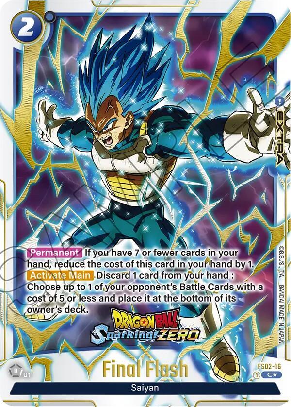Final Flash (Dragon Ball Sparking! ZERO), Fusion World Promotion Cards and Packs FS02-16