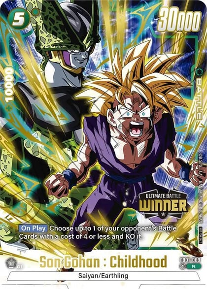 Son Gohan : Childhood - FB01-089 (Ultimate Battle Winner), Tournament and Championship Promos FB01-089