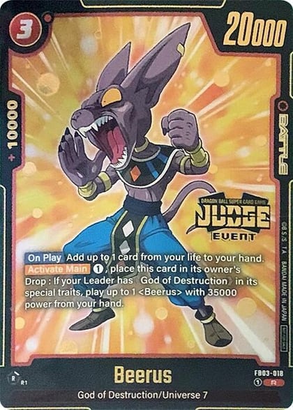Beerus - FB03-018 (Judge Pack (Event Judge) 02), Tournament and Championship Promos FB03-018
