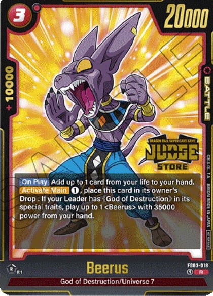 Beerus - FB03-018 (Judge Pack (Store Judge) 02), Tournament and Championship Promos FB03-018