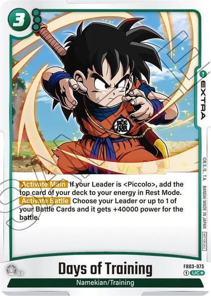 Days of Training - FB03-075 (Championship Pack 02), Tournament and Championship Promos FB03-075