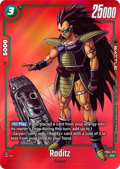 Raditz (Limited Pack MANGA Version 01), Tournament and Championship Promos FB04-072