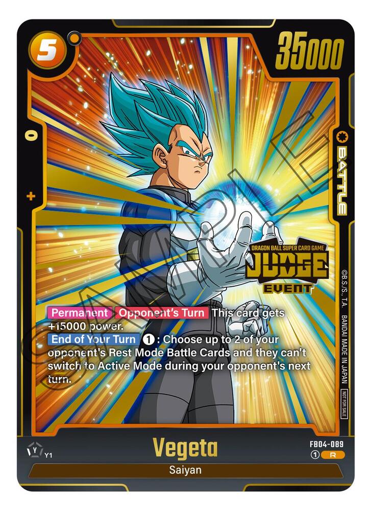 Vegeta (Judge Pack (Event Judge) 03), Tournament and Championship Promos FB04-089