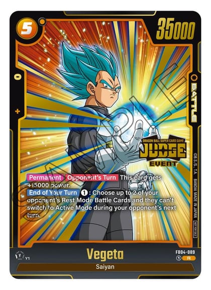 Vegeta (Judge Pack (Event Judge) 03), Tournament and Championship Promos FB04-089