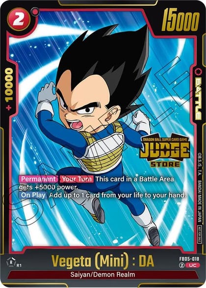 Vegeta (Mini) : DA (Judge Pack (Store Judge) 04), Tournament and Championship Promos FB05-018