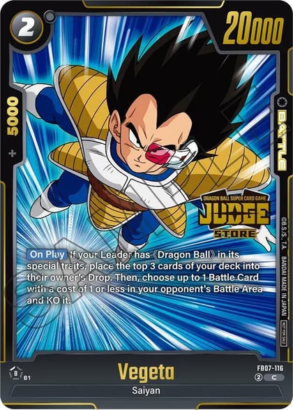 Vegeta (Judge Pack (Store Judge) 05), Tournament and Championship Promos FB07-116