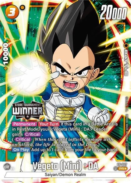 Vegeta (Mini) : DA - FP-047 (Tournament Pack -Winner- 07), Tournament and Championship Promos FP-047