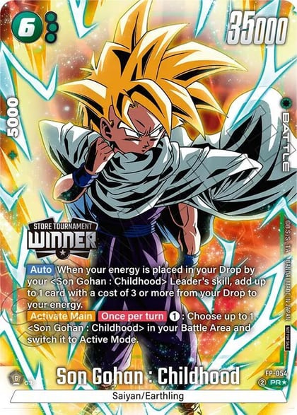 Son Gohan : Childhood - FP-054 (Tournament Pack -Winner- 08), Tournament and Championship Promos FP-054