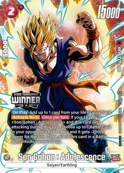 Son Gohan : Adolescence (Tournament Pack -Winner- 09), Tournament and Championship Promos FP-063